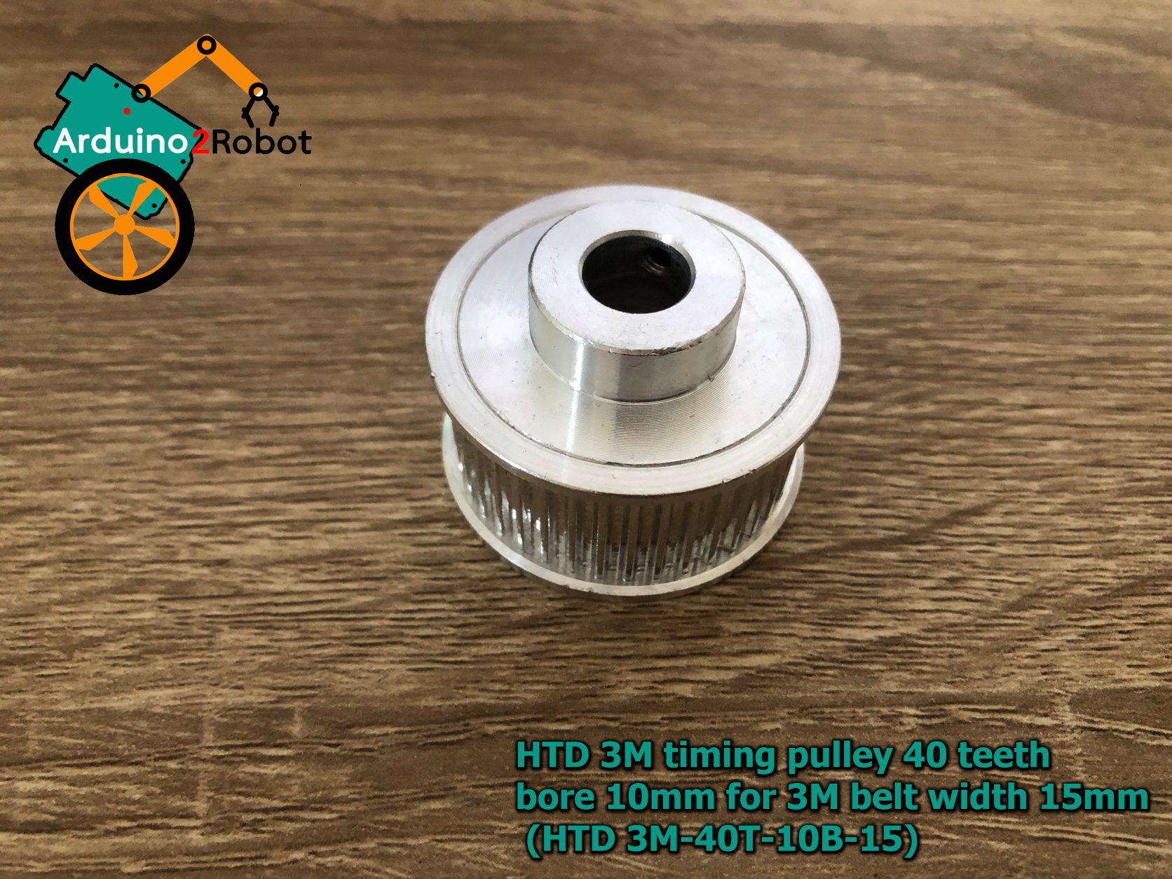 HTD 3M timing pulley 40 teeth bore 10mm สำหรับสายพาน 3M belt width 15mm (HTD 3M-40T-10B-15)