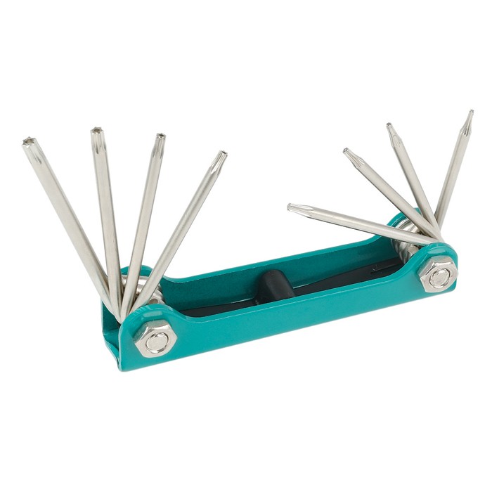 8PK-021T 8Pcs Folding Tamper-Proof Star Key Wrench Set (T5, T6, T7, T8, T9H, T10H, T15H, T20H)