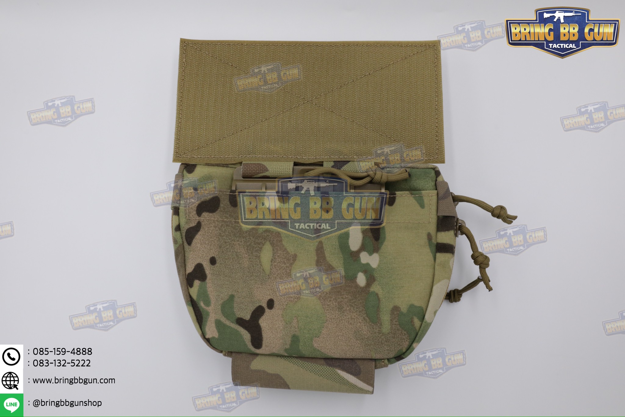 กระเป๋าจิงโจ้ติดเสื้อเวสแบบปลดไว ทรงสามเหลี่ยม (Tactical Drop Pouch) (Tactical Action Pouch)