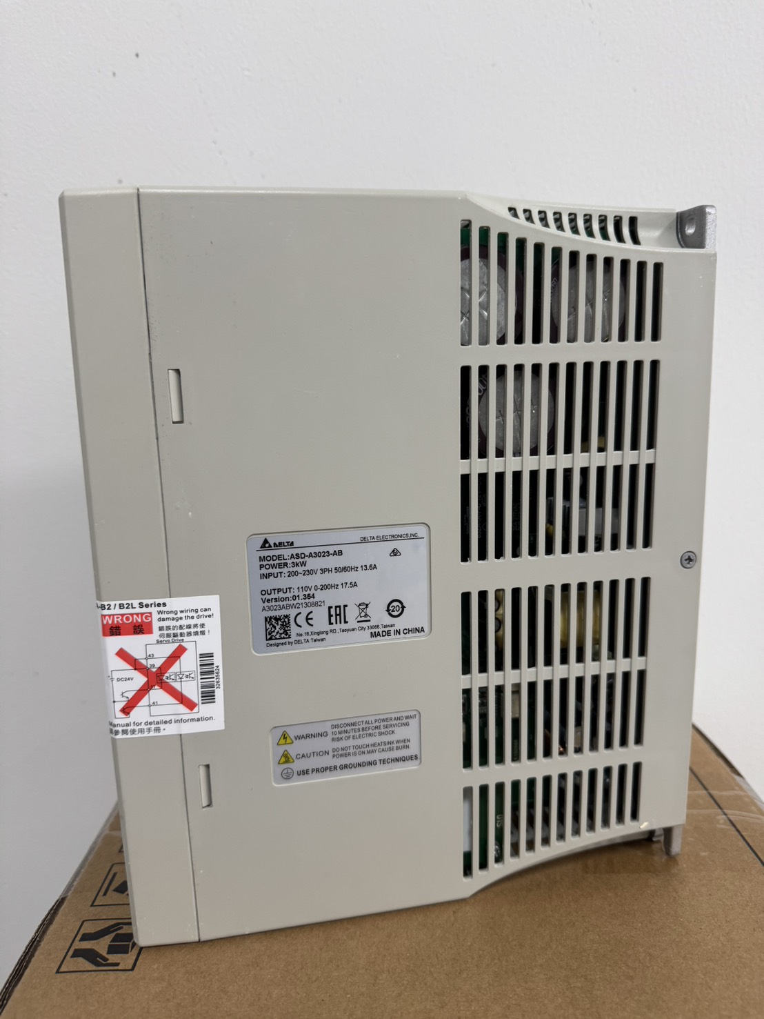 Delta AC Servo Drive ASD-A3023-AB 3kW 220V 3-Phase , encoder resolution 2500ppr