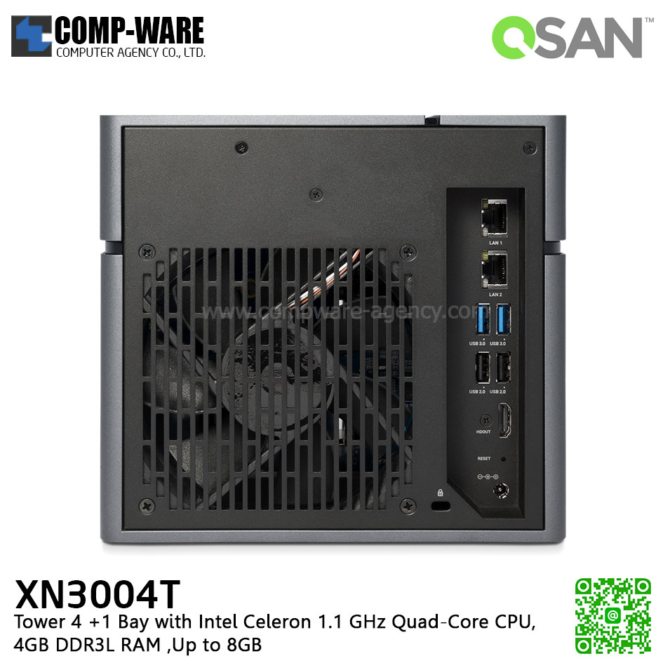 QSAN (4+1 Bays) XCubeNAS XN3004T (4GB RAM) Tower NAS Storage , No HDD