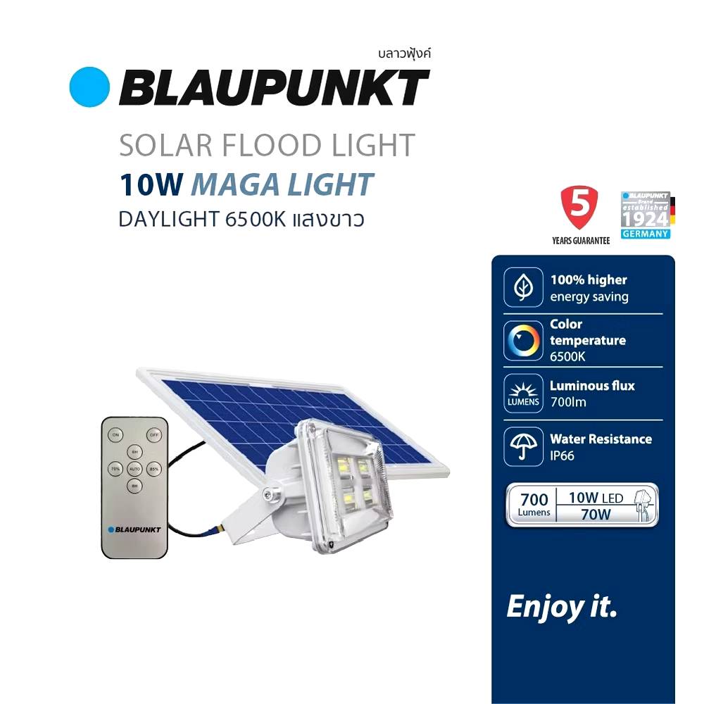 โคมสปอร์ตไลท์โซล่าเซลล์วัตต์แท้ 10-60w
