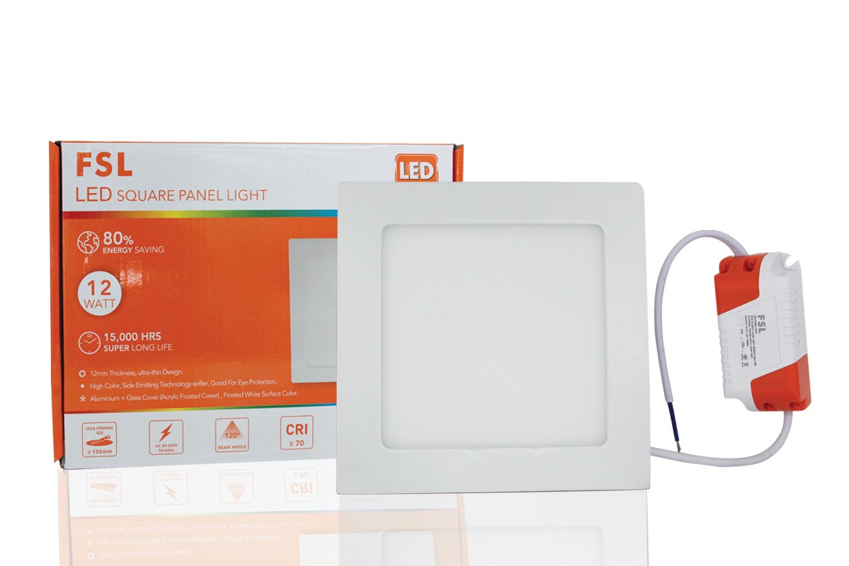 โคมฝังเหลี่ยม FSL-PN-6-12W (SQUARE) แสงขาวและวอร์มไวท์