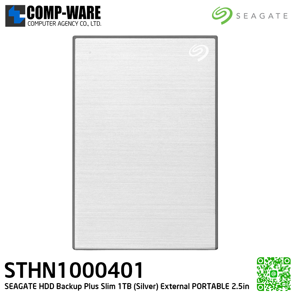 SEAGATE HDD Backup Plus Slim 1TB (SILVER) External HDD PORTABLE 2.5" - STHN1000401
