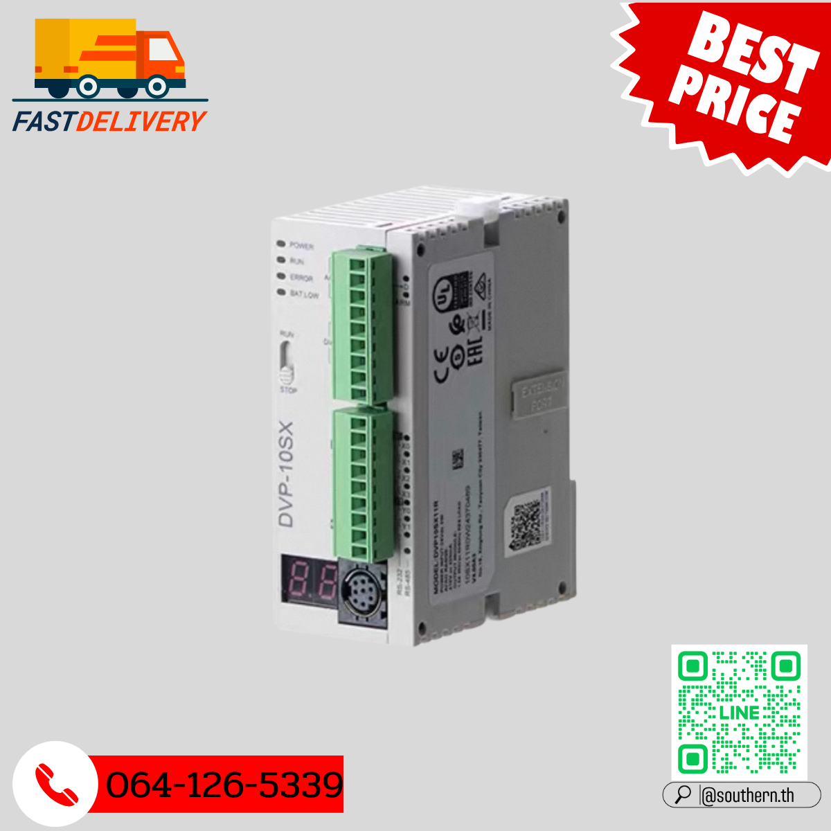 Delta PLC DVP10SX11T Input 4DI,2AI / Output 2DI,2AO