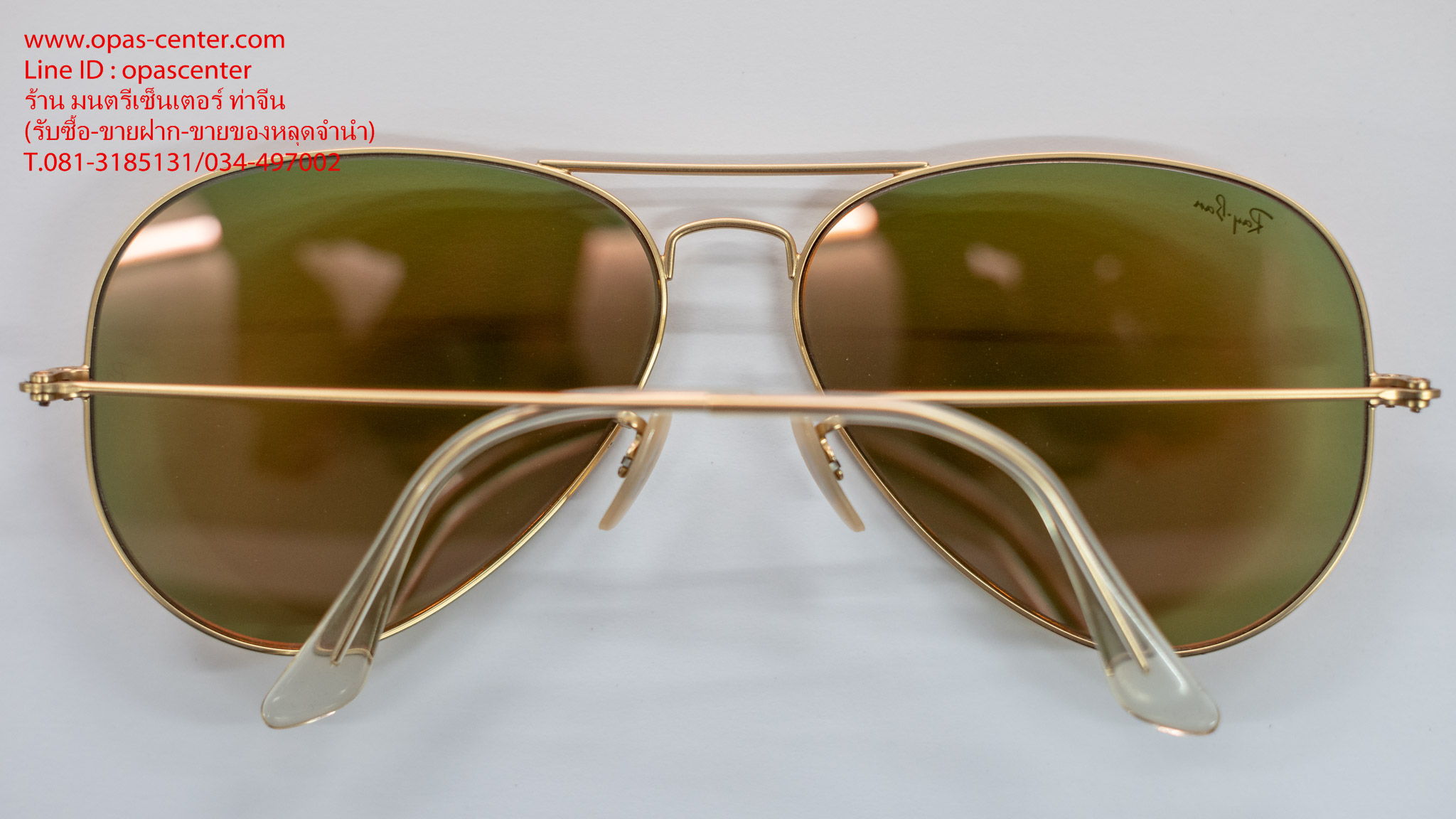 **ขายแล้ว**แว่นกันแดด Ray-Ban รุ่น AVIATOR LARGE METAL RB3025 112/69 62#14 มือสอง ของแท้ สภาพใหม่มาก มีกล่อง