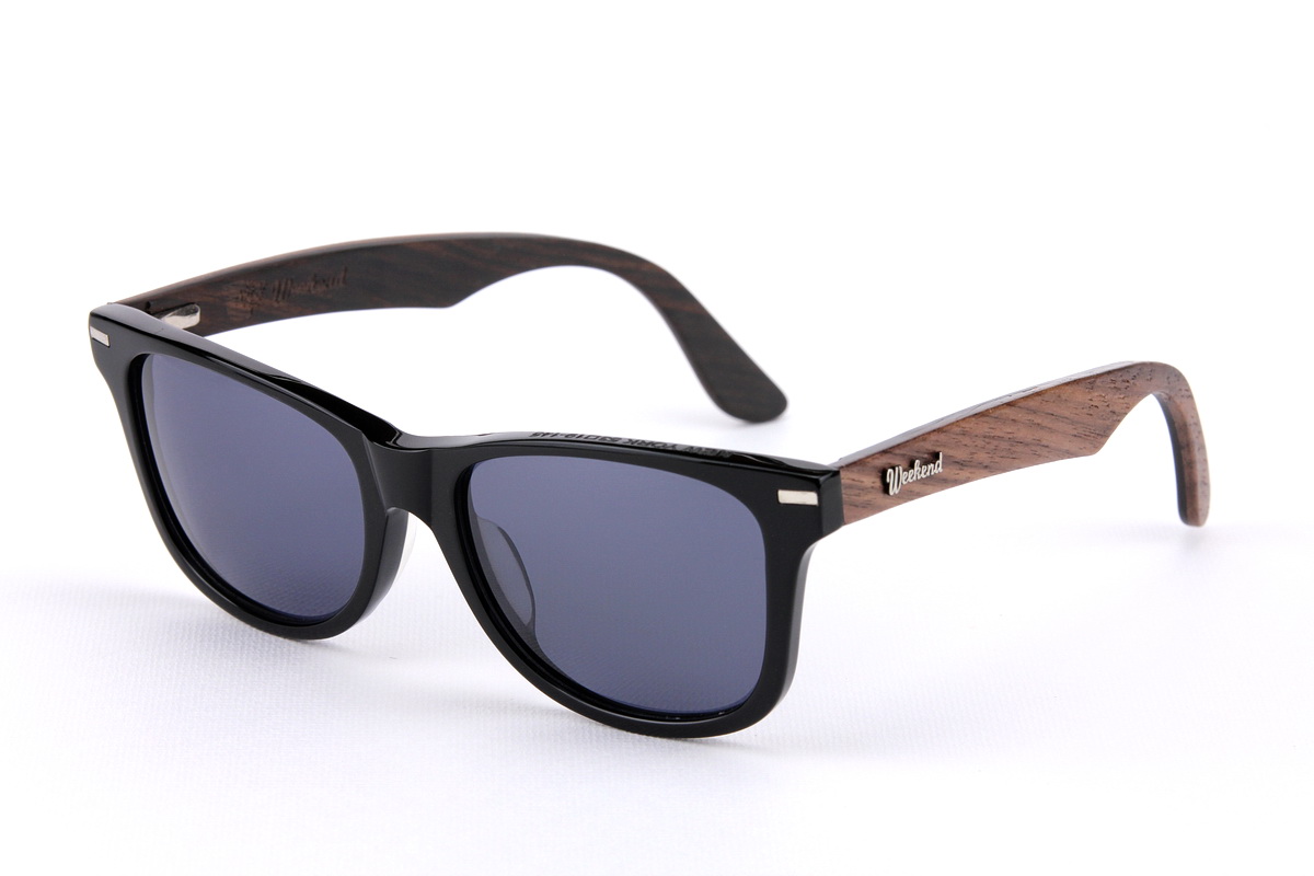 แว่นกันแดดขาไม้ Weekend Duet Collection New York Black (Dark)