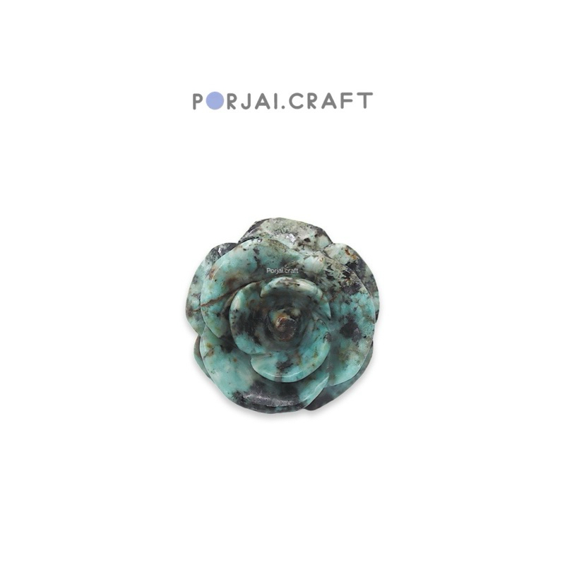 African Turquoise Rose Shank Button Bead ลูกปัดดอกกุหลาบแอฟริกันเทอร์คอยซ์ 25mm