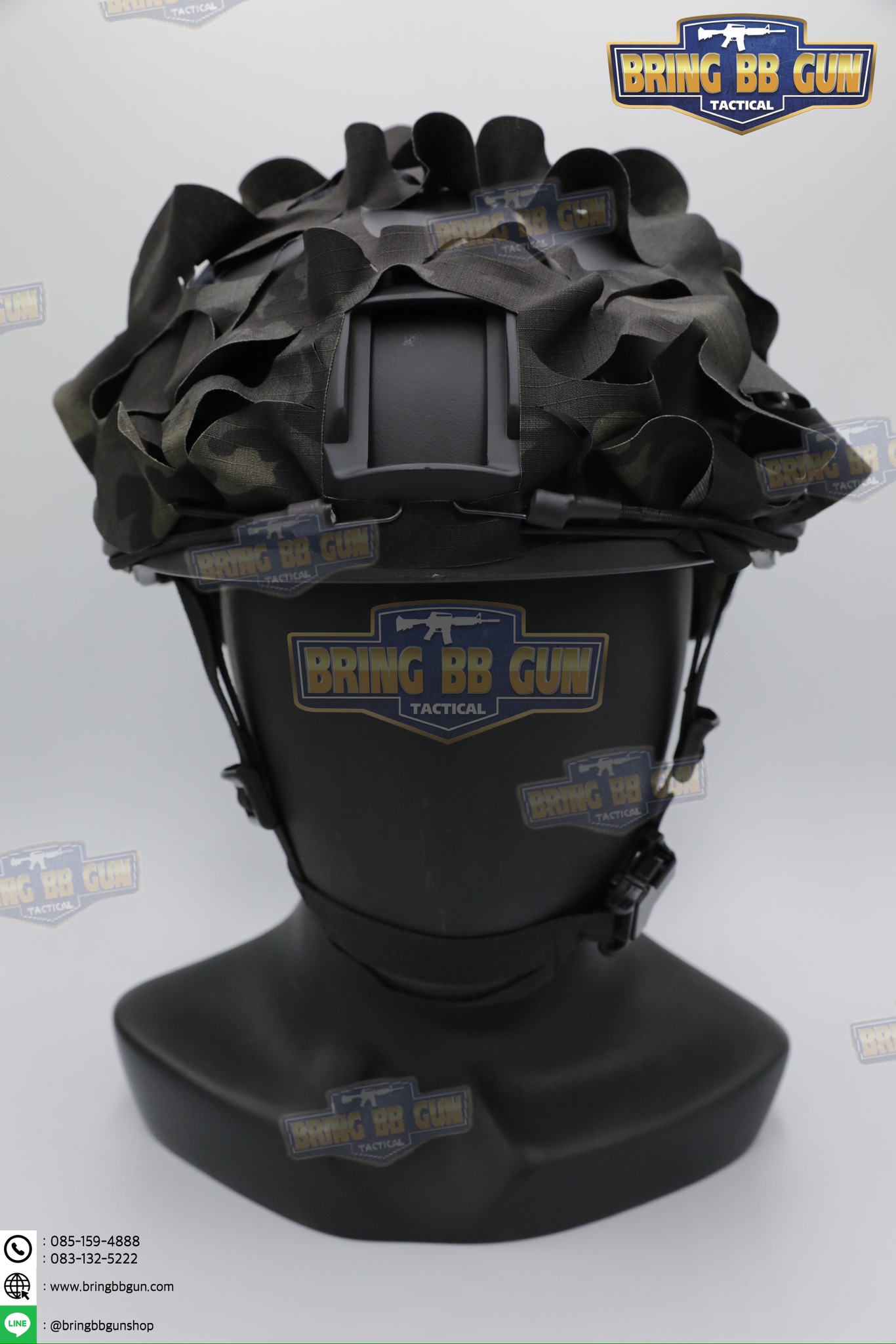 ผ้าคลุมหมวกฟาส แบบตาข่ายพราง (ผ้าคลุมหมวกสำหรับพรางตัว) (Lightweight laser cut helmet cover) (Ghillie Helmet Cover)