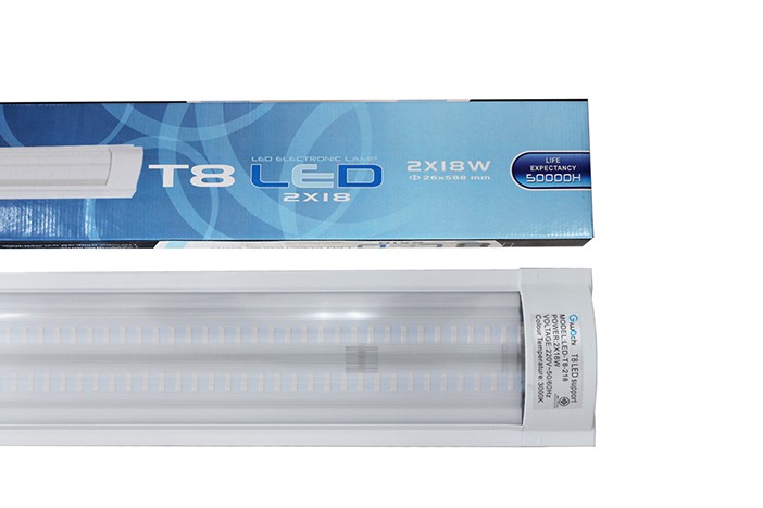 ชุดรางคู่ IWC-2X18W หน้าเรียบ เปลี่ยนหลอดไม่ได้