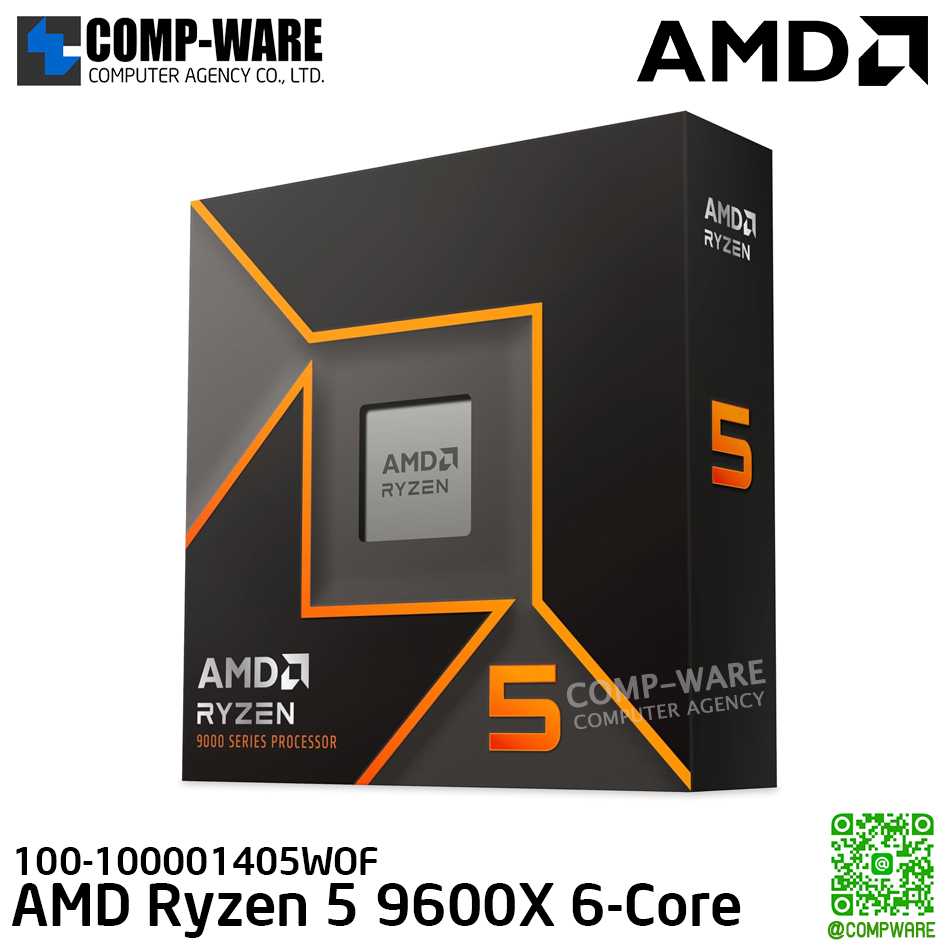 AMD Ryzen 5 9600X 6-Core , CPU Processor, 3Y Warranty, 100-100001405WOF