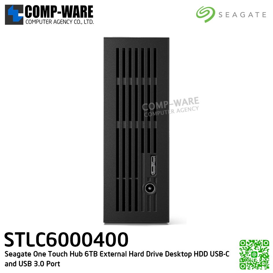 Seagate One Touch Hub 6TB External Hard Drive Desktop HDD USB-C and USB 3.0 Port WITH PASSWORD PROTECTION - STLC6000400
