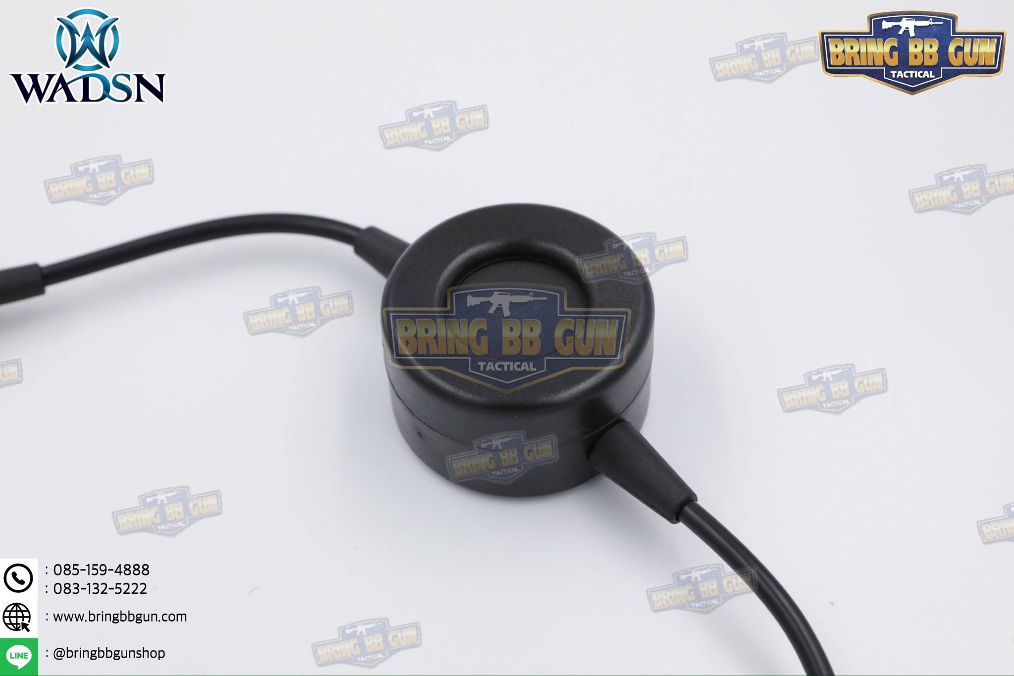 สาย PTT ทรง TCI Tactical ยี่ห้อ WADSN (สาย Push to Talk) (สาย PTT ทรง TCI Tactical) (Tactical PTT (Press-to-Talk) for High-Impedance Headsets) (PTT Military Standard Version)