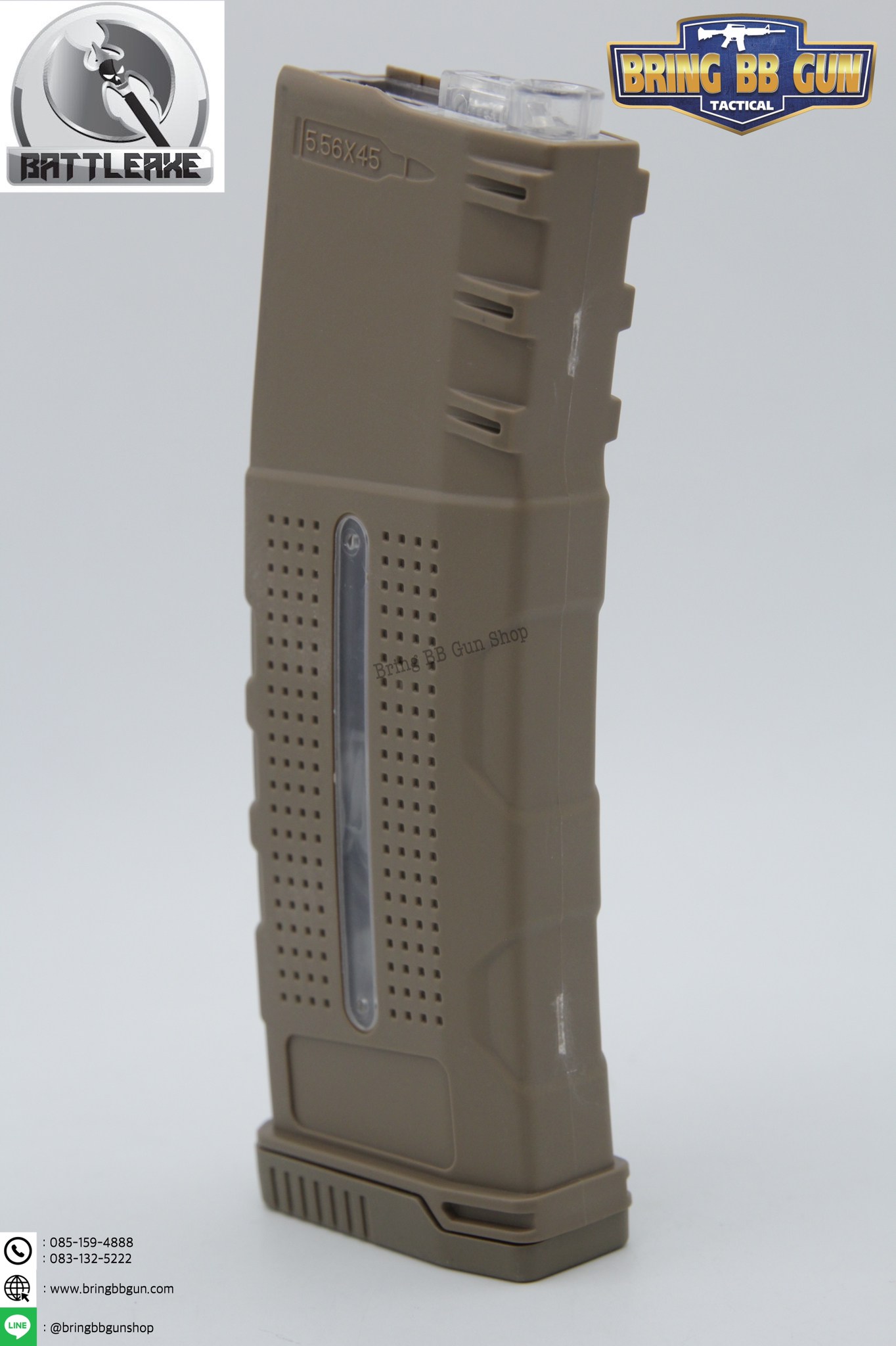 แม็กกาซีน M4 ยี่ห้อ Battle Axe แบบปั่น มี4ทรงให้เลือก ทรง P-mag(P-mag Hi-cap magazine) ทรง EPM(EPM Hi-cap magazine) ทรง 002(002 Hi-cap magazine) ทรง IMI Lancer(IMI Lancer Hi-cap magazine)