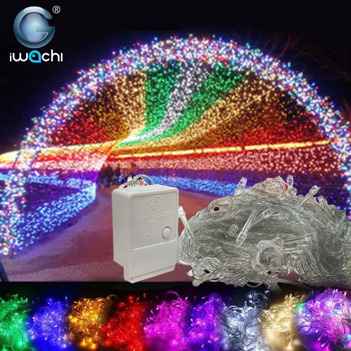 ไฟหยดน้ำ 100หัวled แบบกระพริบ ทุกสี ขาว วอม แดง เหลือง เขียว น้ำเงิน RGB ชมพู ม่วง ไอซ์บูล