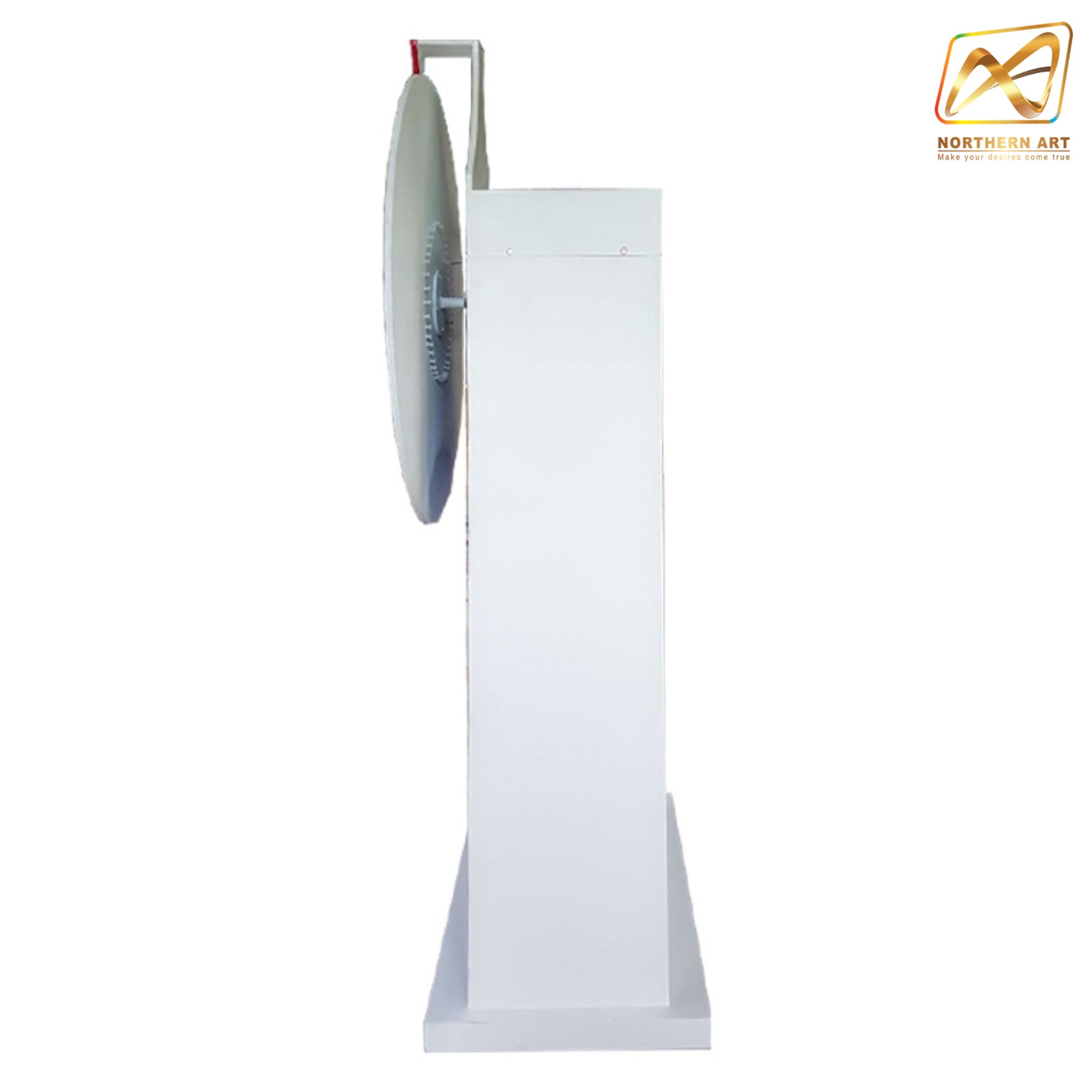 เกมส์วงล้อตั้งพื้น มือหมุน สีขาว ขนาดวงล้อ 80 ซม.สูง 170 ซม. ถอดประกอบไม่ได้