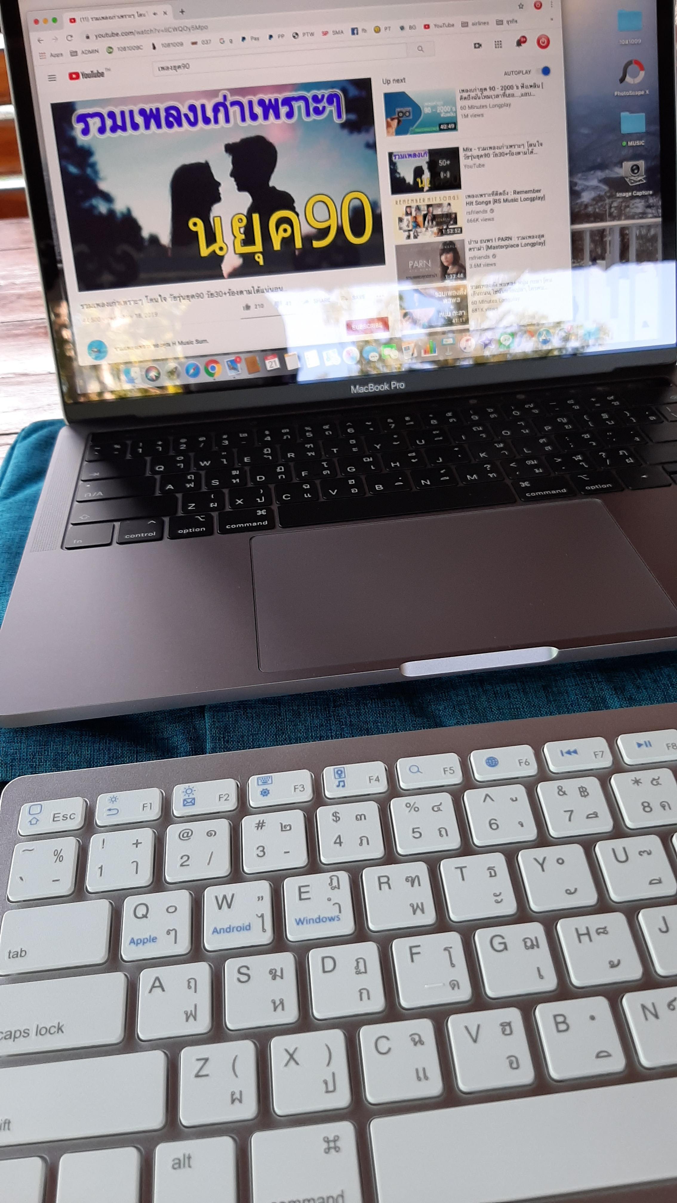คีย์บอร์ด Macbook จีน แป้นไทย อังกฤษ ปุ่ม command เชื่อมต่อบูลทูธ