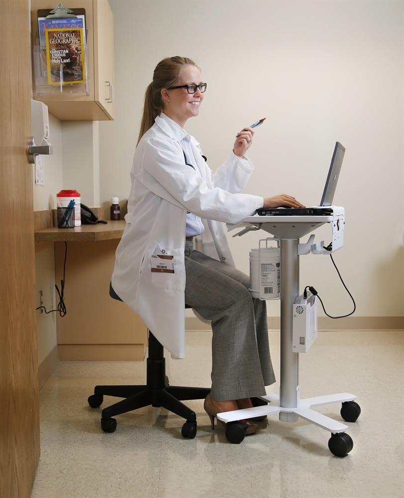 Ergotron StyleView® Laptop Cart, SV10 EGT-SV10-1100-0 Light-Duty Medical Cart (7Y Warranty)