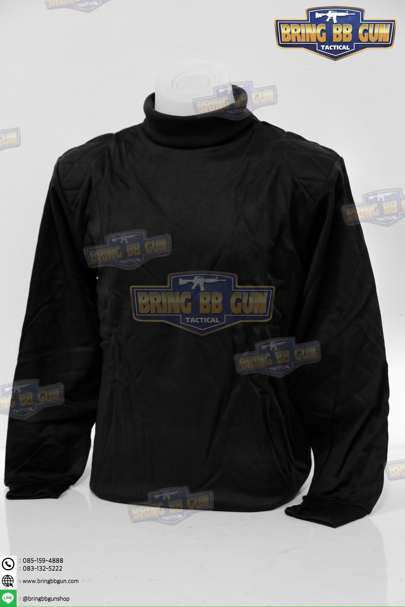 เสื้อยืดแขนยาว บุไหล่ คอเต่า (ผ้า TC)