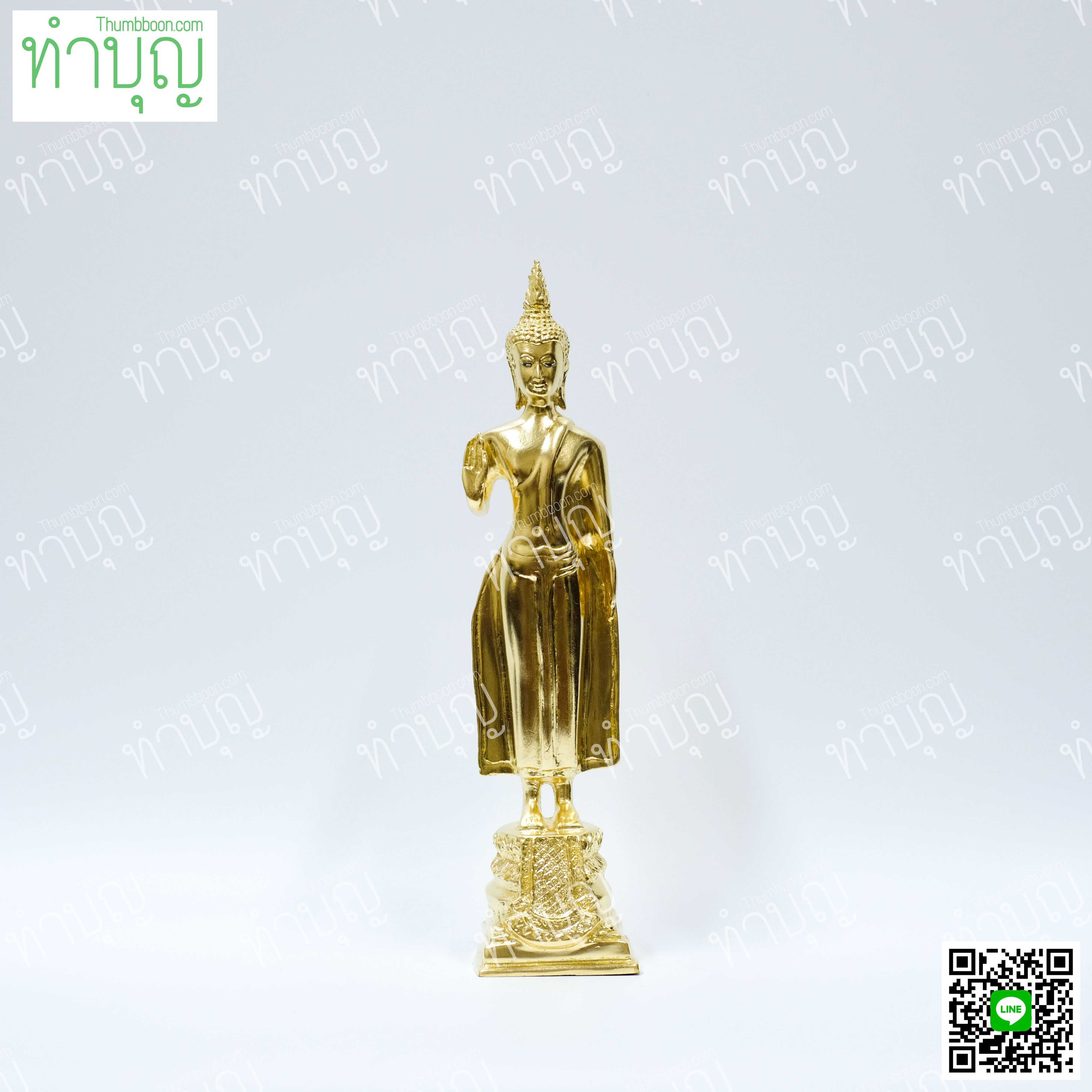 พระประจำวันจันทร์ (ปางห้ามญาติ) 5" ปิดทอง