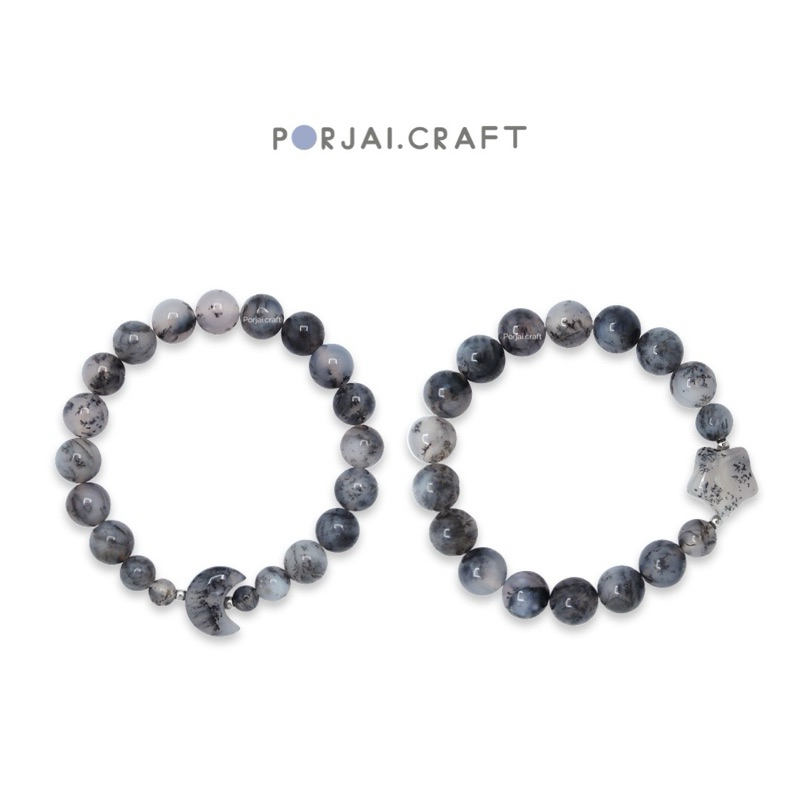 Dendritic Agate Beaded Bracelets สร้อยข้อมือเดนไดรติกอาเกต