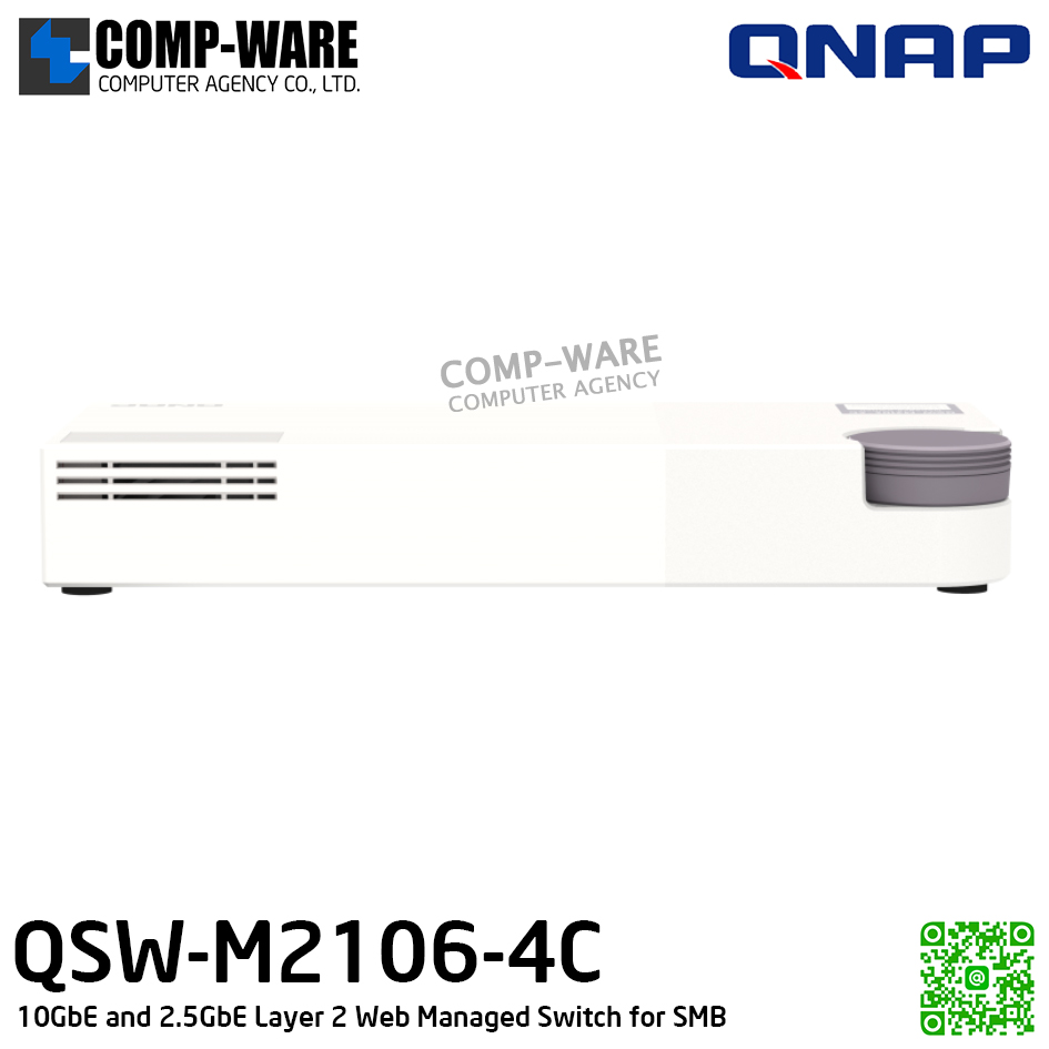QNAP QSW-M2106-4C 10GbE and 2.5GbE Layer 2 Web Managed Switch for SMB / 2Year Warranty