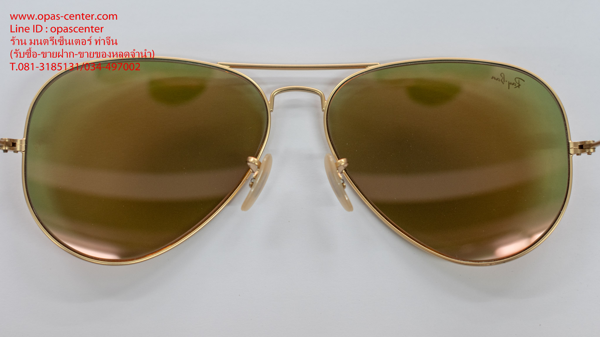 **ขายแล้ว**แว่นกันแดด Ray-Ban รุ่น AVIATOR LARGE METAL RB3025 112/69 62#14 มือสอง ของแท้ สภาพใหม่มาก มีกล่อง