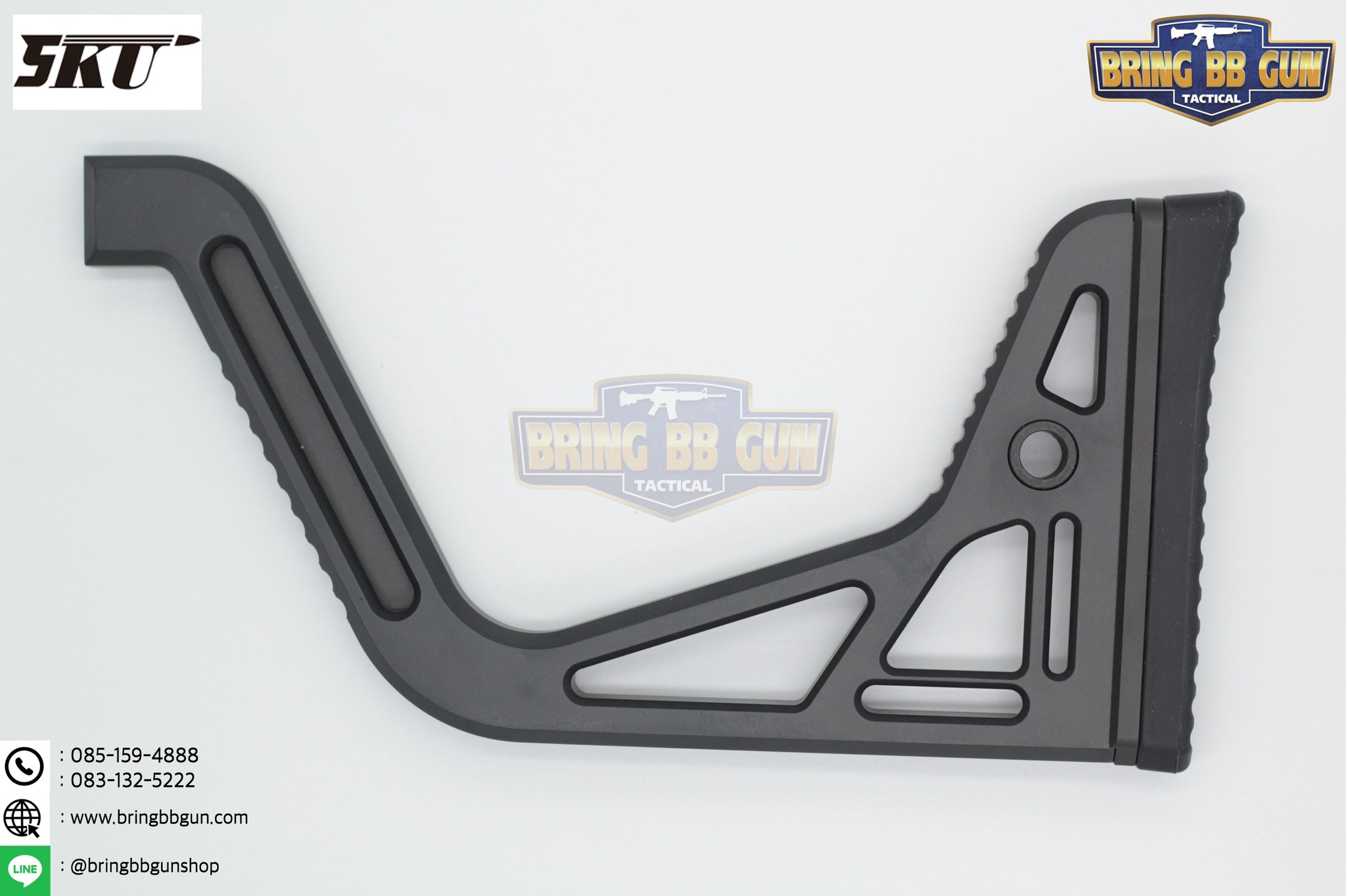 พานท้ายปืนแบบพับได้ ยี่ห้อ 5KU รุ่น Folding Visor Stock 1913 Interface (พานท้ายสำหรับหน้ากากกันแก๊สพิษ)