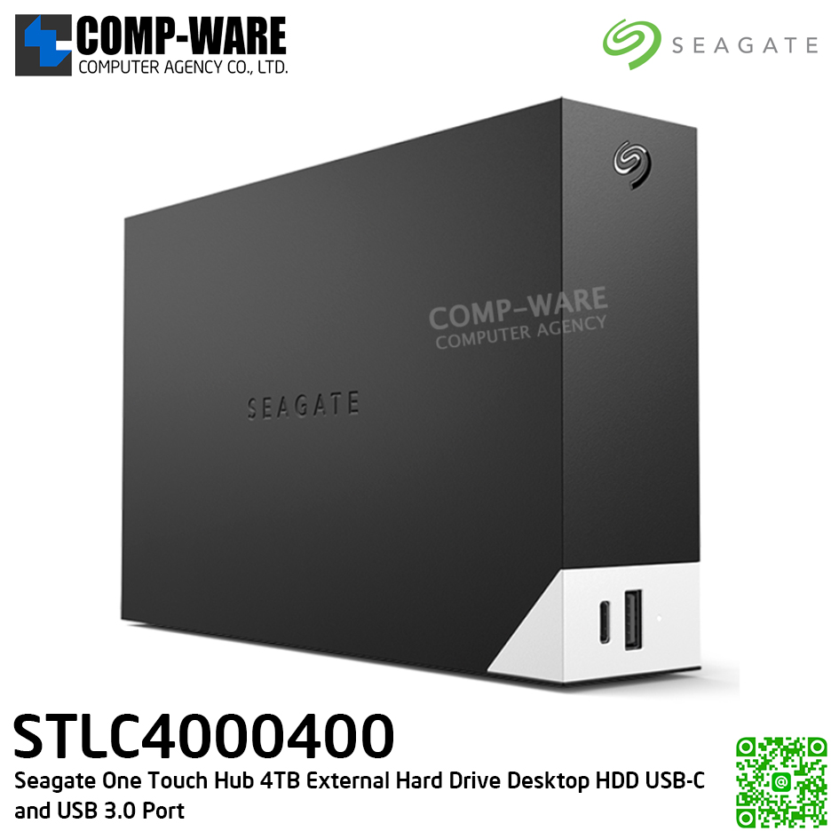 Seagate One Touch Hub 4TB External Hard Drive Desktop HDD USB-C and USB 3.0 Port WITH PASSWORD PROTECTION - STLC4000400