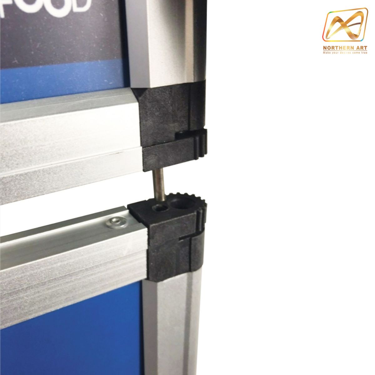 บอร์ดจัดนิทรรศการ รุ่น 8 แผ่น โครงอะลูมิเนียม ถอดประกอบได้ โชว์งานพิมพ์ 2 ด้าน พับเก็บได้ เคลื่อนย้ายสะดวก