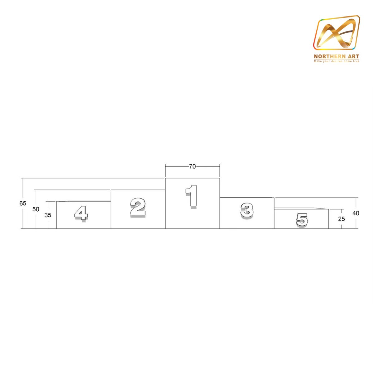 เช่าแท่นยืนรับรางวัล 1-2-3-4-5 (W)350 x (D)50 x (H)20-70 cm. พร้อมบริการรับ-ส่ง กทม.และปริมณฑล