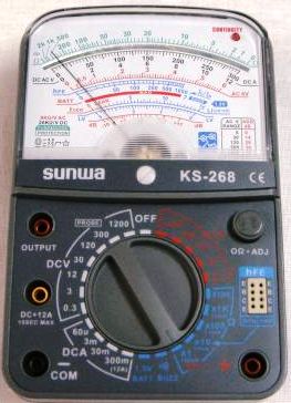 มัลติมิเตอร์แบบเข็ม Sunwa ทั่วไป KS-268 เกรด AAA คุณภาพดีมากๆ วัด HFE ได้ด้วย