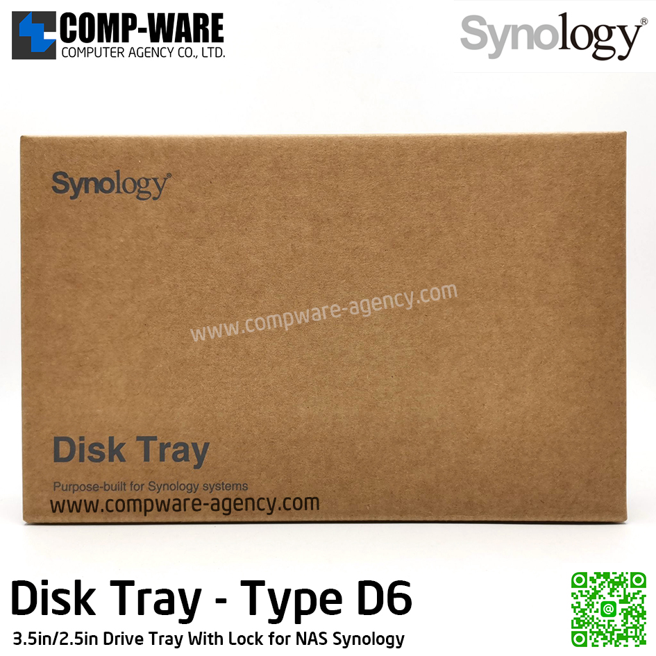 Spare Part Disk Tray (Type D6) - 3.5"/2.5" Drive Tray With Lock (มีน๊อตให้ในกล่อง) สำหรับเครื่อง NAS Synology / No warranty