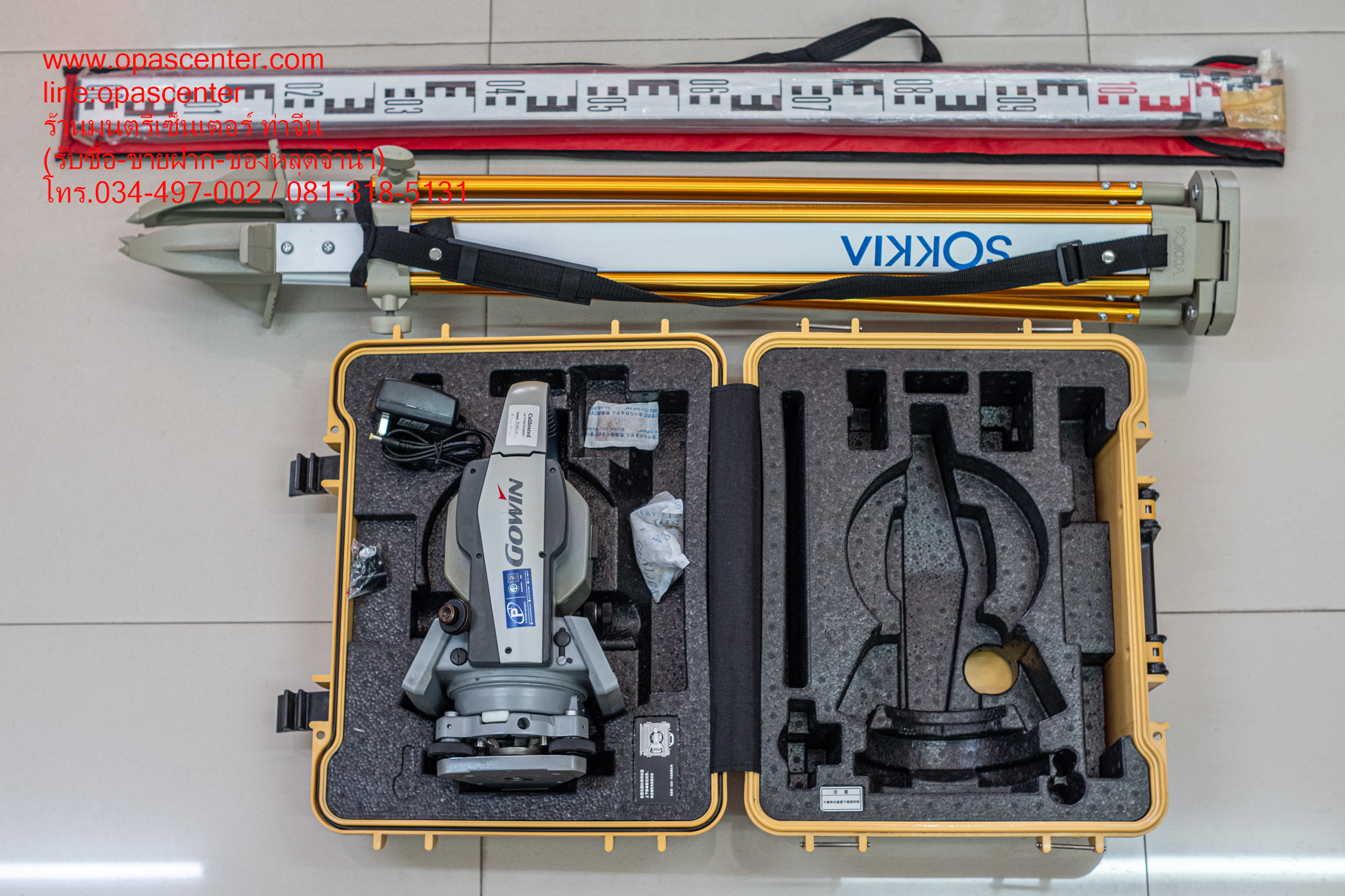 กล้อง TOTAL STATION GOWIN TKS-202 มือสอง ของแท้ สภาพใหม่ พร้อมกล่อง ขาตั้ง ไม้สตัฟ