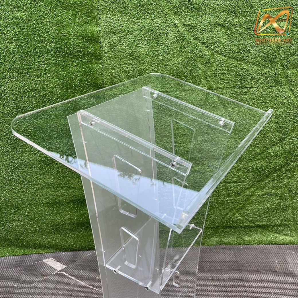 โพเดียม อะคริลิค เรืองแสงLED เปลี่ยนสีได้ พร้อมรีโมท ขนาด 60x40x114 cm.