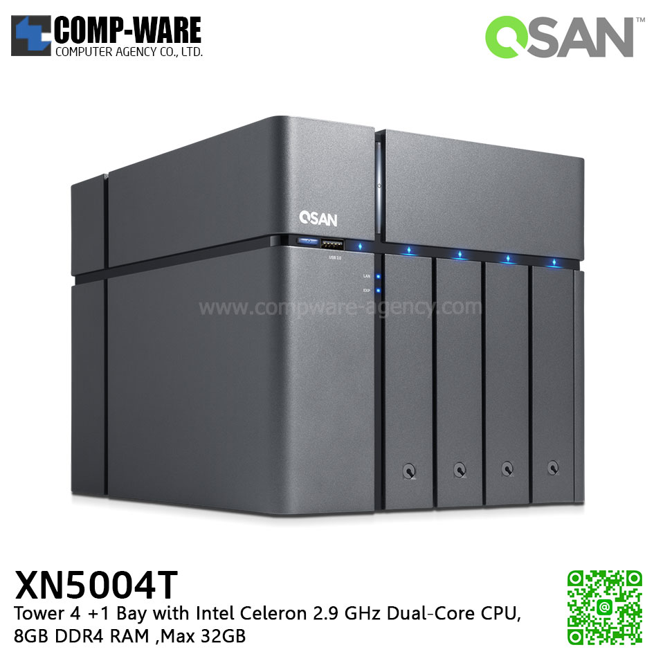 QSAN (4+1 Bays) XCubeNAS XN5004T (8GB RAM) Tower NAS Storage , No HDD
