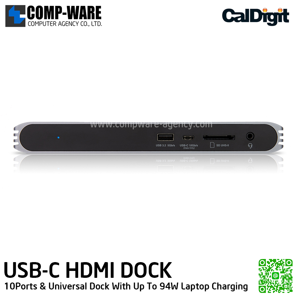 CalDigit USB-C HDMI DOCK - 10Ports & Universal Dock With Up To 94W Laptop Charging รับประกัน 1 ปี