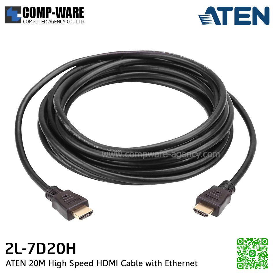 ATEN HDMI CABLE 20M High Speed HDMI Cable with Ethernet 2L-7D20H