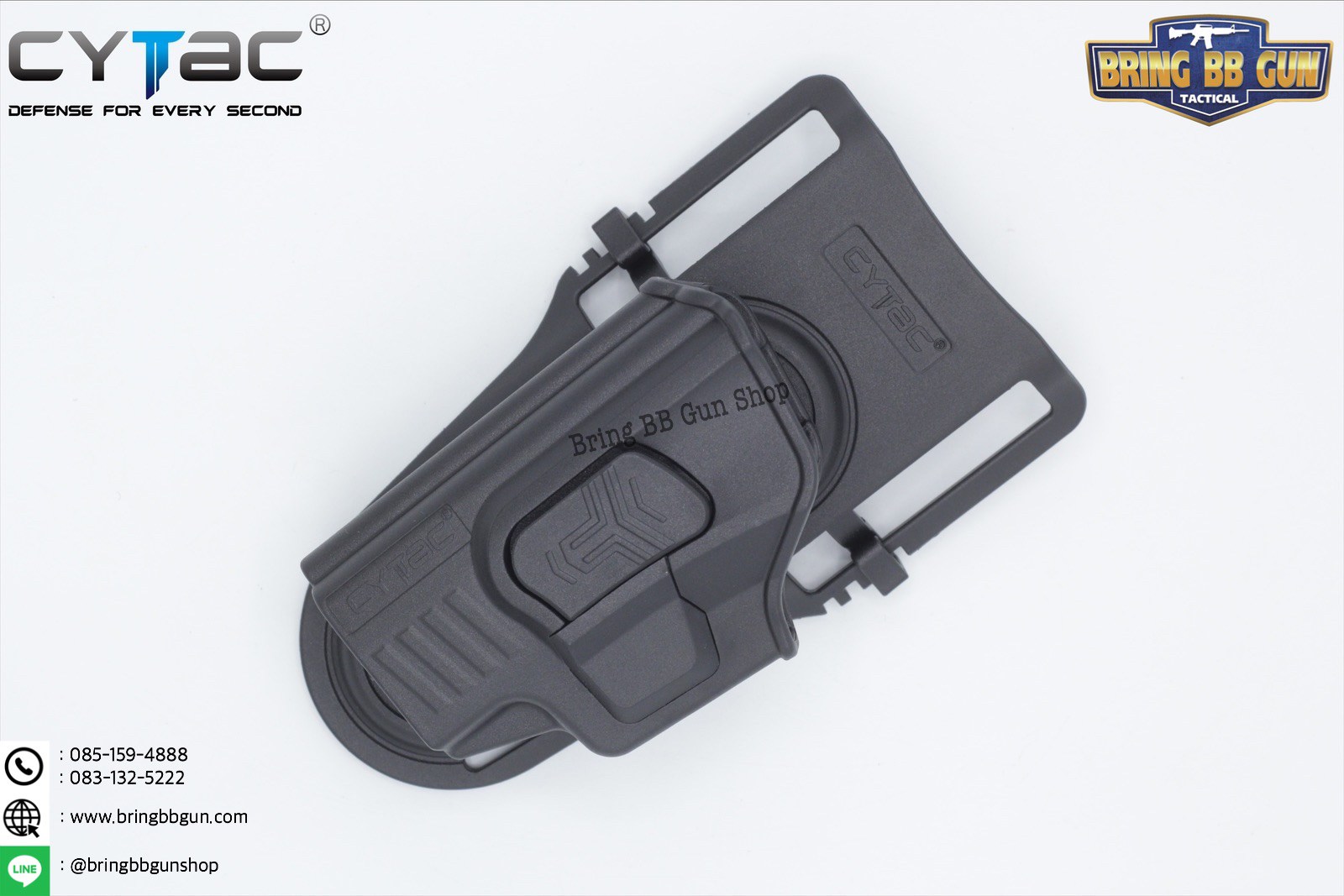 ซองปืนพกนอกปลดนิ้วชี้ Sig Sauer P365 + เพลทโหลดต่ำ ยี่ห้อ Cytac (R-Defender G3 Series P365 Holster with Low Ride Belt Loop)