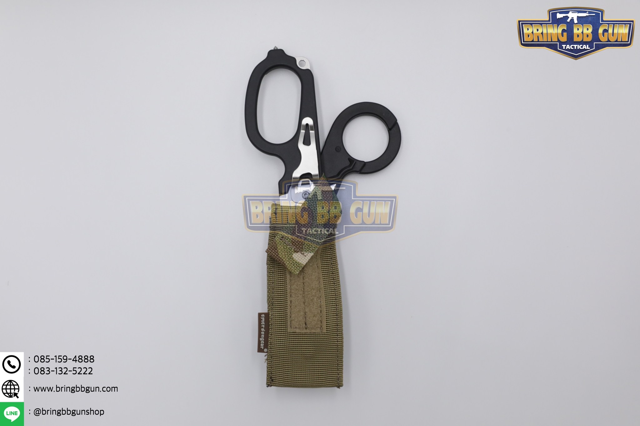 ซองใส่กรรไกรแพทย์สนาม ยี่ห้อ Emerson + กรรไกรแพทย์สนาม ทรง LM Raptor (Tactical EDC Scissor Pouch + Paramedic Scissors)