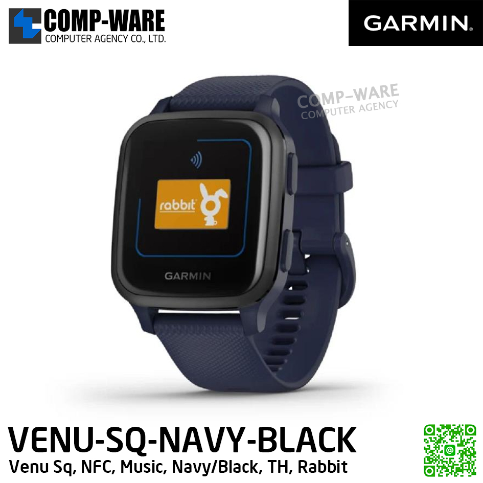 GARMIN Venu Sq, NFC, Music, Navy/Black, TH, Rabbit - SmartWatch - 1Y Warranty - VENU-SQ-NAVY-BLACK