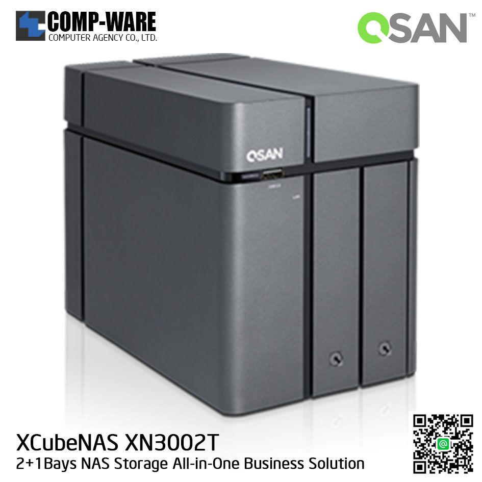 QSAN (2+1 Bays) XCubeNAS XN3002T (4GB RAM) Tower NAS Storage , No HDD