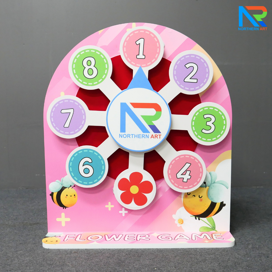 เกมส์วงล้อตั้งโต๊ะ 8 แฉก หมุนได้ ขนาด (W)58 x (D)20 x (H)65 ซม. วัสดุ ไม้MDFปิดผิวเมลามีน+พลาสวูด