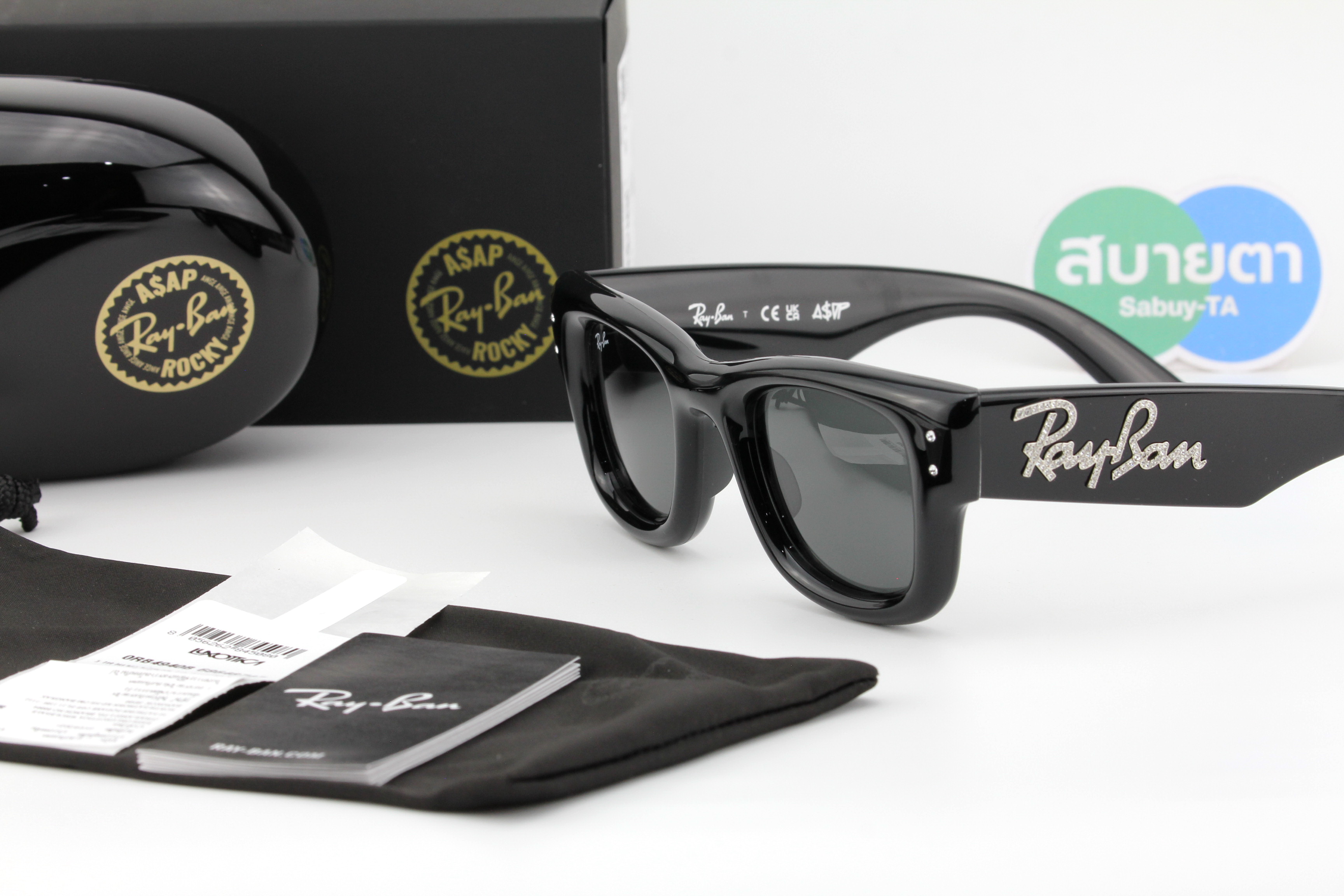 RayBan Wayfarer Puffer Crystal Edition RB4940B 686487 Blacked Out Collection by A$AP Rocky