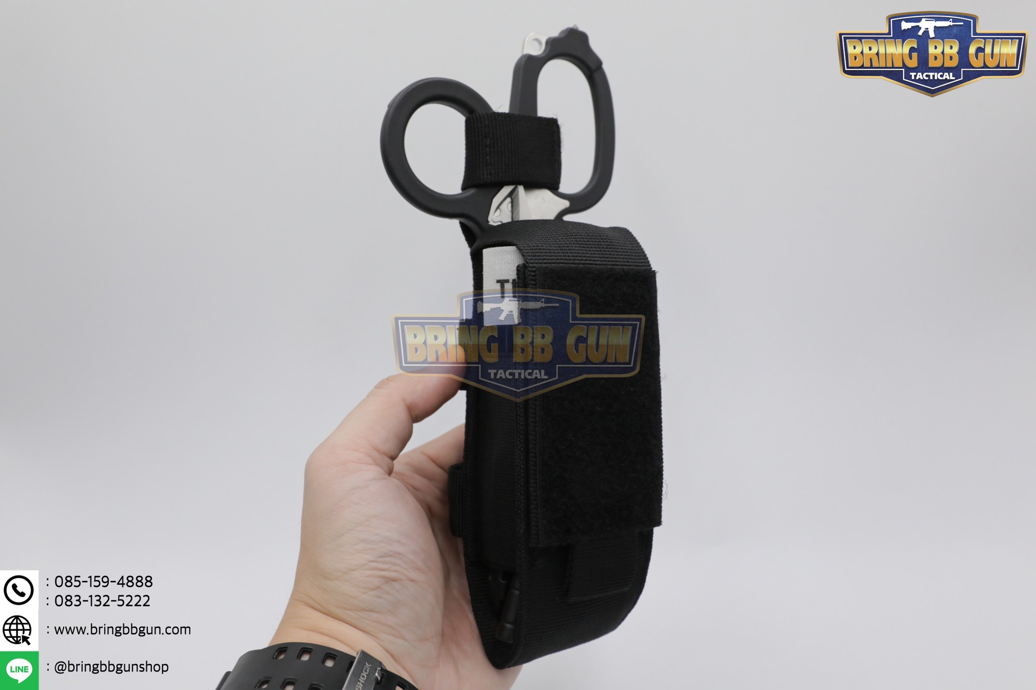 ชุดเพ้าผ้าใส่สายห้ามเลือด+กรรไกรแพทย์สนาม LM Raptor (ซองผ้าใส่สายรัดห้ามเลือด+สายรัดห้ามเลือด+กรรไกร LM Raptor)