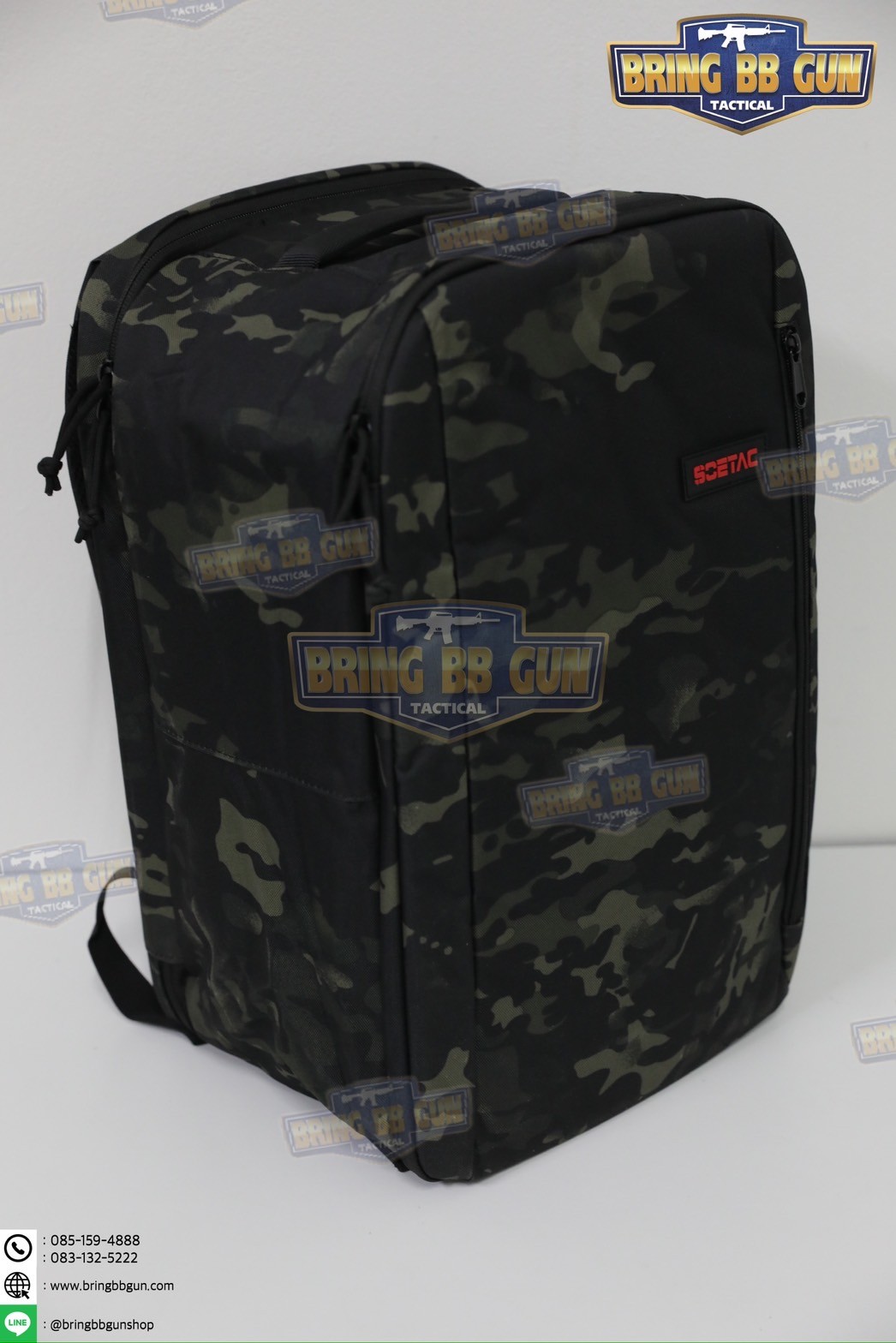 กระเป๋าเป้สะพายหลังอเนกประสงค์ สำหรับยิงปืน ยี่ห้อ Soetac (กระเป๋าสำหรับนักแข่งยิงปืน) (กระเป๋าเก็บอุปกรณ์ + ปืนสั้น) (Tactical Backpack Wargame Pack)