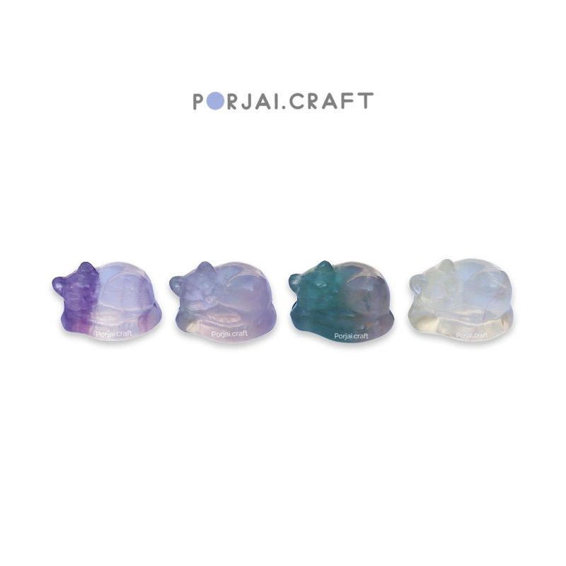 Rainbow Fluorite Fox Bead ลูกปัดเรนโบว์ฟลูออไรด์สุนัขจิ้งจอก 18mm