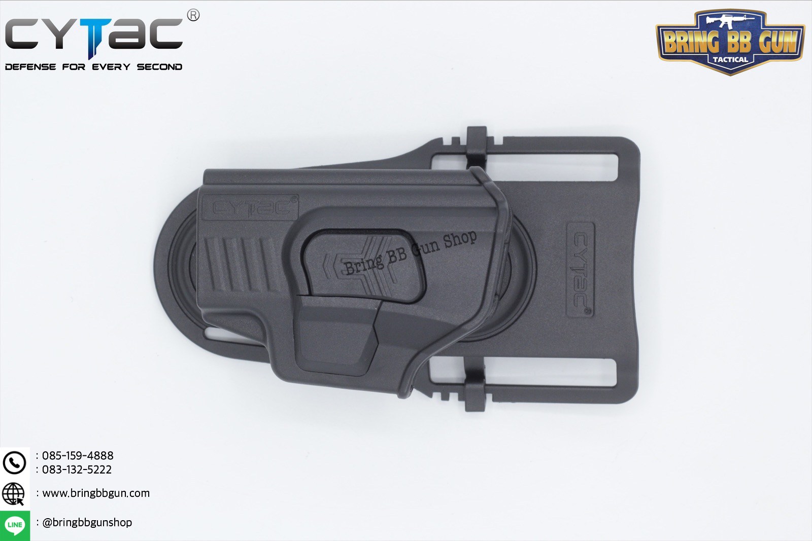 ซองปืนพกนอกปลดนิ้วชี้ Sig Sauer P365 + เพลทโหลดต่ำ ยี่ห้อ Cytac (R-Defender G3 Series P365 Holster with Low Ride Belt Loop)