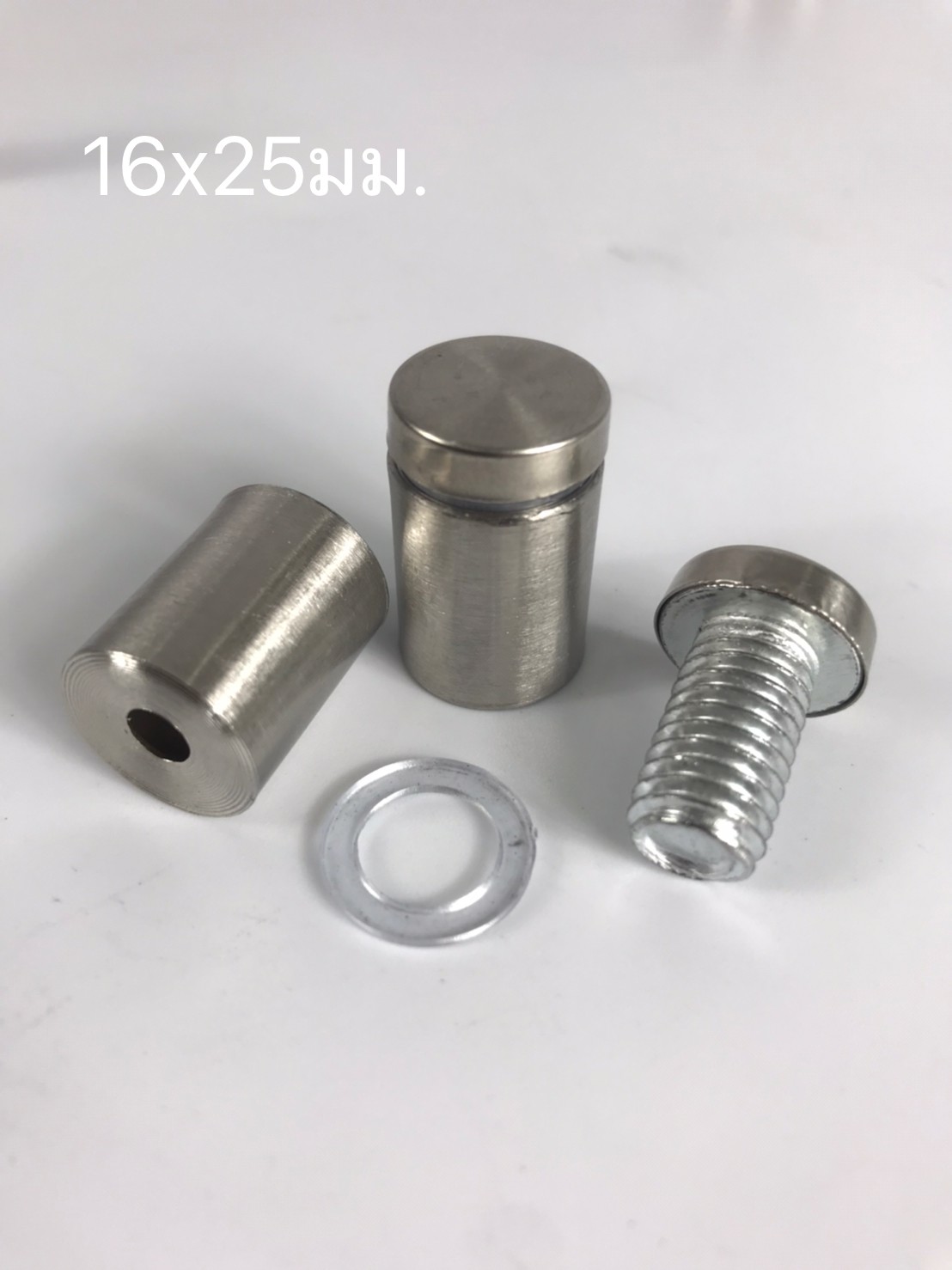 หมุดลอยสแตนเลส สีเงิน ยึดกรอบภาพอะคริลิค หรือหมุดยึดกระจก (สั่งขั้นต่ำ 12 อัน)