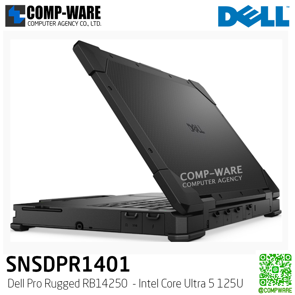 Dell Pro Rugged RB14250 (SNSDPR1401) - Intel Core Ultra 5 125U / 16GB (2x8GB) / 256GB SSD M.2 / Intel Iris Xe Graphics / 14" Non-Touch, FHD 1920x1080, 60Hz / Windows 11 Pro / 3Yr Pro Support
